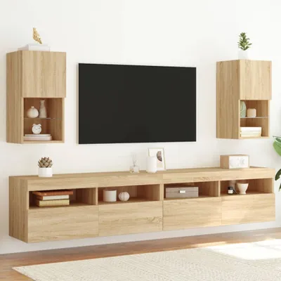Immagine prodotto di Maison Exclusive - Mobile TV con luci LED 2 pezzi in rovere Sonoma 30,5x30x60 cm