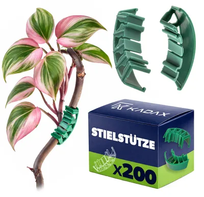 Produktbild von KADAX Pflanzenbieger 200er Set, Pflanzenstützen zum schonenden Biegen und Stabilisieren von Tomaten im Gewächshaus, Pflanzenhalter aus Kunststoff, Pflanzenclips