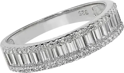 Produktbild von Atemberaubender 925 Sterling Silber Kanalfassung Damen - Ring mit Zirkonia, 59 (18.8); TRS22296RSR