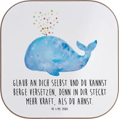 Produktbild von Mr. & Mrs. Panda Untersetzer für Gläser Selbstvertrauen stärken - Weiß - Geschenk, Vertrauem, Trost, Inspiration, innere Stärke, Selbstliebe, Unterstützung, Zuversicht