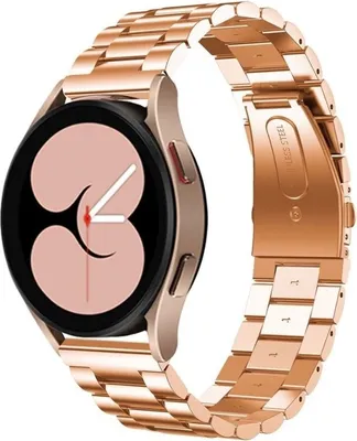 Produktbild von Strap-it Stahlarmband - Kompatibel mit Samsung Galaxy Watch Armband 42mm Ersatzarmband Edelstahl - Faltschließe - Hochwertiges Material - für Smartwatch 20mm Armband Rosa Gold
