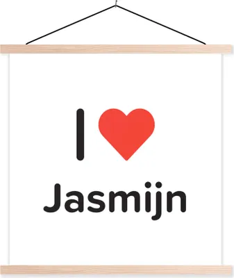Produktbild von MuchoWow® Textilposter Ich liebe - Jasmine - Mädchen 40x40 cm mit holzfarbenen Rahmen - Posterleiste