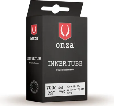 Image de Onza Pneus Tube SA3, 700x23C-28C, 0.9mm, Presta FV60mm, noir, 700C