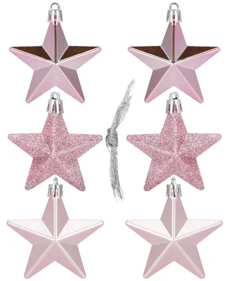 Immagine prodotto di Set di 6 stelle rosa, decorazioni natalizie