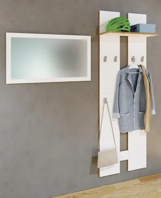 Produktbild von VCM Holz Garderoben-Set | Dielenmöbel | Maße pro Paneel: H. 170 x B. 57 x T. 20 cm | pro Paneel 4 Haken | praktische Hutablage - Salia L