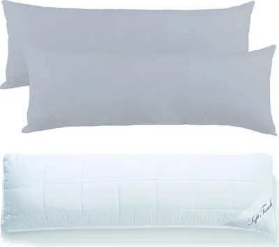 Produktbild von Set / DP Classic Line Bezug 40x145 silbergrau mit Soft Touch Seitenschläferkissen