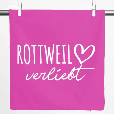 Produktbild von Huuraa Kissenbezug Rottweil verliebt 40x40cm Fuchsia Baumwolle Dekokissenbezug Geschenkidee