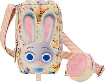 Imagen del producto de Bolsa bandolera de Disney, marca Loungefly, con monedero, diseño de Zootopia 2, para teléfono móvil