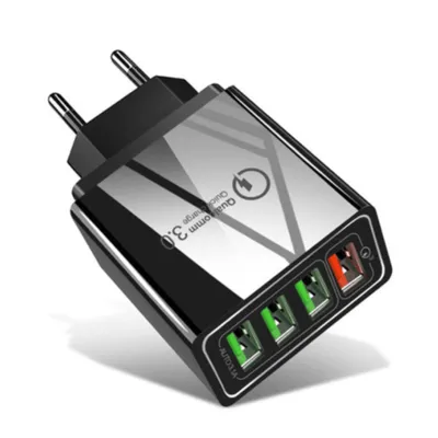 Produktbild von O35C Bolwins 4-fach USB Ladegerät Netzteil – 100–240V Adapter, DC 5V / 9V / 12V, max. 3,1A Schnellladegerät