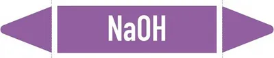 Produktbild von Aufkleber I Rohrleitungsetikett NaOH, DIN 2403, violett/weiß, für Ø 15-25mm, ...