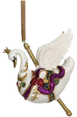 Produktbild von Weihnachtsanhänger Karussellschwan - Mehrfarbig - 14,2 cm