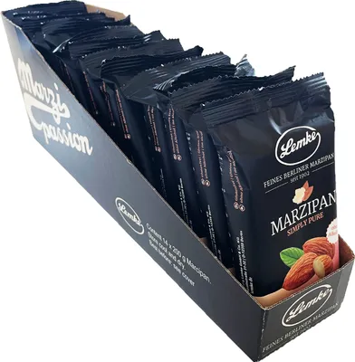 Produktbild von Lemke Fine Berlin Marzipan - Simply Pure, 14 X 200g | Jemný marcipán s čistou mandlovou příchutí - bez alkoholu