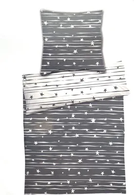 Produktbild von heimtexland ® Bettwäsche Set 80x80 200x135 aus kuschelig weichem Microfaser Fleece Allergiker Bettbezug Typ785 Sterne