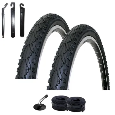 Produktbild von 2 x Kenda K-935 Kahn Fahrradreifen 12 1/2 x 2 1/4 (62-203) Schwarz + 2 x Schläuche AV 45° inkl. Reifenheber