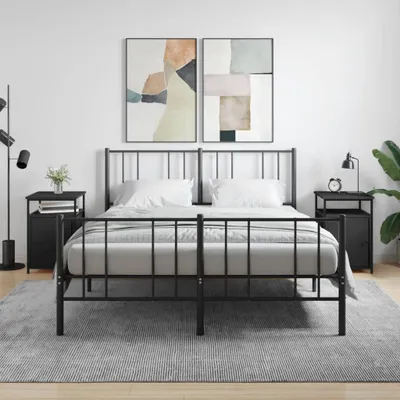 Immagine prodotto di vidaXL Comodini, set da 2 pezzi, nero, 40x42x60 cm, materiale a base di legno