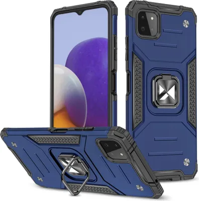 Image de Wozinsky Ring Armor Étui Hybride Blindé + Support Magnétique Samsung Galaxy A22 4G Bleu