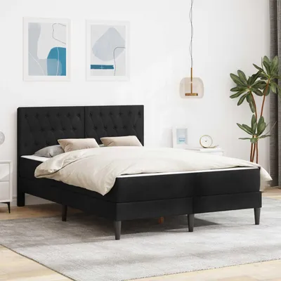 Produktbild von Maison Exclusive - Bettgestell mit Matratze mit Kopfteil Schwarz 120 x 200 cm Samt
