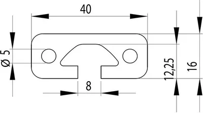 Produktbild von Länge 2000mm  - Aluminiumprofil 40x16 S (schwer) I-Typ Nut 8 schwarz eloxiert Aluminiumprofile Aluminium Profil Alu Profile Montage Systemprofil