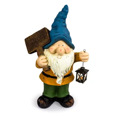 Produktbild von Gartenzwerg , "Welcome" mit Laterne 68,2 cm, Deko Garten, Figur Zwerg