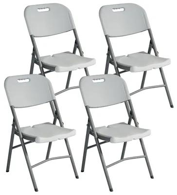 Immagine prodotto di Set 4 Sedie Catering Pieghevoli da Giardino 47x61x87 cm in Polietilene Bianche