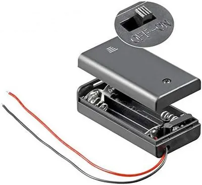 Produktbild von PerfectHD Batteriehalter - AA Batteriefach - 2X AA Mignon - mit EIN- und Ausschalter - 1 Stück - schwarz