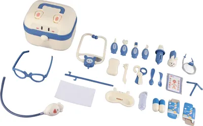 Image de Enfants Médecin Jouet pédagogique Enfants Infirmière Set Dentaire Appareils médicaux Simulateurs bleus