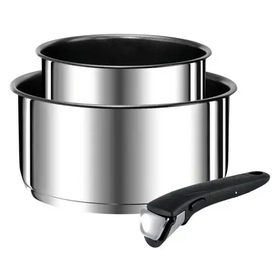 Immagine prodotto di TEFAL Set da 2 pentole Ingenio Preference + manici rimovibili - Acciaio inossidabile per induzione