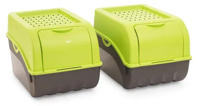 Produktbild von Novaliv 2x Mittel 5L grün Gemüsebox Kartoffel Aufbewahrungsbox Vorratsdose Zwiebeltopf Knoblauchbox Obsttopf