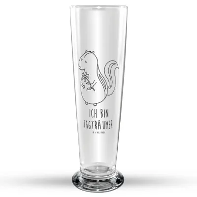Produktbild von Mr. & Mrs. Panda Bierglas Stinktier Blume - Transparent - Geschenk, Bierbecher, Dreams, Skunk, Trinkglas, Wildtier, Träume, Glasbecher, Bier Glas, Glasbierglas, Raubtier