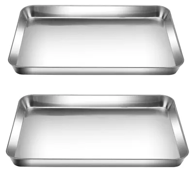 2er-Set Backbleche Edelstahl 40x30 cm antihaftbeschichtet