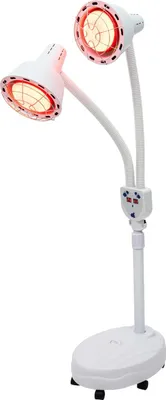Obrázek produktu pro Infračervená tepelná lampa, 275 W elektrická termoterapeutická lampa, otočná o 360°, nastavitelná pro úlevu od bolesti, bílá barva