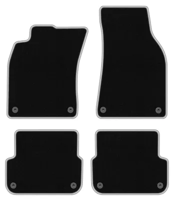 Immagine prodotto di Tappetini in moquette per Audi A6 C6 2004-2006 (berlina/station wagon) – set 4 pezzi, nero/argento, su misura – Wielganizator CARLUX