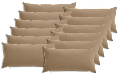 Zdjęcie produktu dla Pokrowce na poduszki vidaXL, 12 sztuk, kolor taupe, 40 x 80 cm, poliester