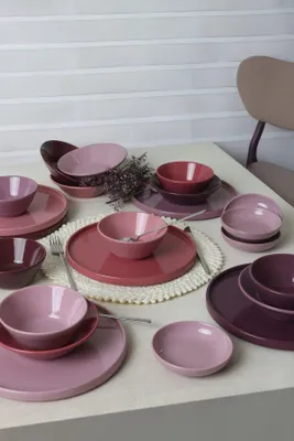 Immagine prodotto di Set di stoviglie in Vetroceramica - Mix Mor - 24 pezzi - 6 persone - Gres porcellanato