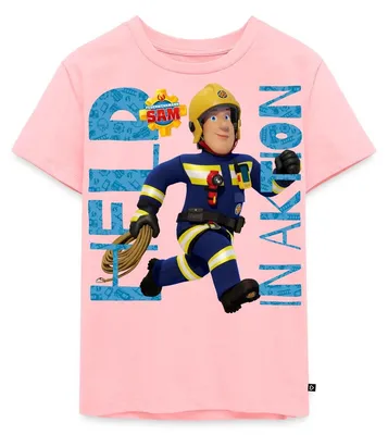 Produktbild von Spreadshirt Feuerwehrmann Sam™ Held In Aktion Cooles Design Kinder Premium T-Shirt, 134/140 (8 Jahre), Rosa