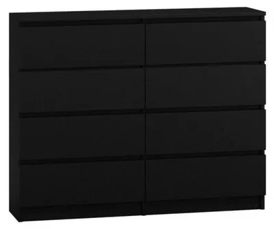 Zdjęcie produktu dla Topeshop M8 120 CZERŃ, Czarny, 8 szuf., Płyta wiórowa, Monochromatyczny, Nowoczesny, Płyta wiórowa