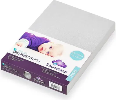 Produktbild von Träumeland Spannbetttuch für Babymatratze Lyocell hellgrau 60x120 / 70x140