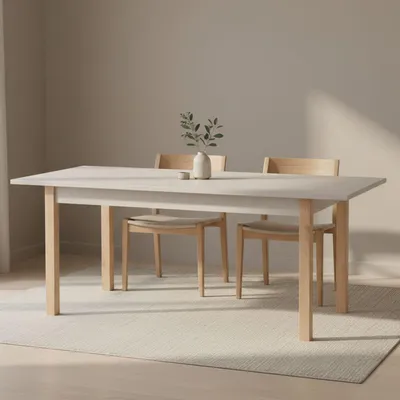 Immagine prodotto di Dmora Tavolo Allungabile Bulzi 160x80x77h cm Beige, 8 Posti Allungabile