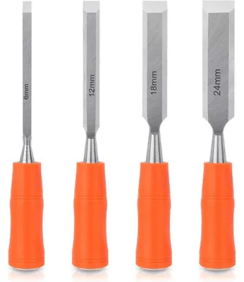 Immagine prodotto di Set di 4 scalpelli per la lavorazione del legno, da 6 a 24 mm, Acciaio al carbonio
