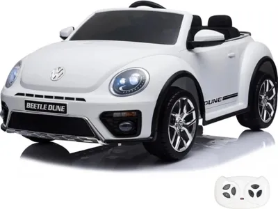 Produktbild von Volkswagen Beetle XL Kinder Elektroauto 12V (1–6 Jahre) – Offiziell Lizenziert, mit Fernbedienung, EVA-Reifen & Ledersitz – Kinder Elektrofahrzeug – Weiß