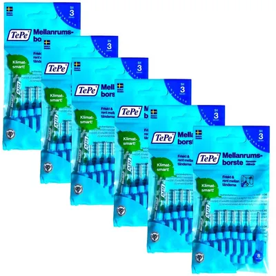 Produktbild von 6x TePe Original Interdentalbürsten - 0,6 mm blau - 6x 8 Stück
