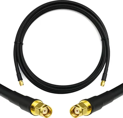 Image de 3m RP-SMA mâle vers RP-SMA mâle Câble coaxial - 3 mètres de câble d'antenne 5D-FB à faible perte Ø7.5mm câble d'extension (50 ohms) - pour routeur WiFi Antenne Wireless RF WLAN Radio Modem