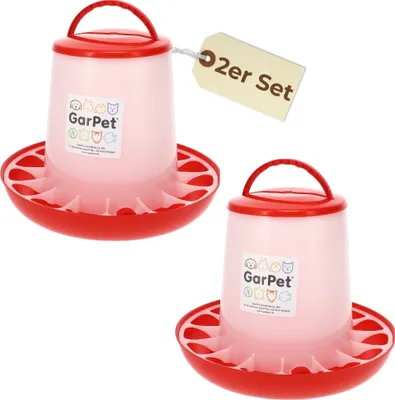 Produktbild von 2er Set Futterautomat Hühner 6 Kg Futterspender Hühner Futtertrog Küken Hühnerfutter Automat Hühner Zubehör Geflügel Futternapf
