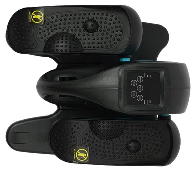 Produktbild von Ellipsentrainer für unter den Schreibtisch - Sitzender Pedaltrainer - 60 W - Fernbedienung - 5 Geschwindigkeiten - LCD-Display - Leiser Motor - Blau