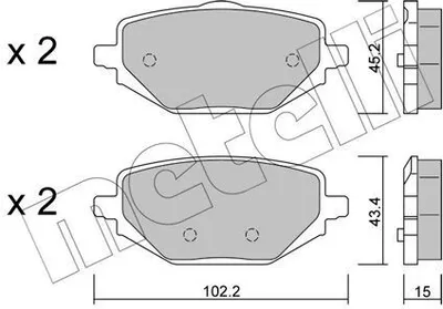 Produktbild von METELLI Bremsbeläge Satz Hinten Bremsklötze für RENAULT Captur II 22-1324-0