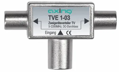 Produktbild von Axing TVE 1-03, Silber, 1 × IEC(f), 2 × IEC(m), 55 mm, 34 mm, 18 mm