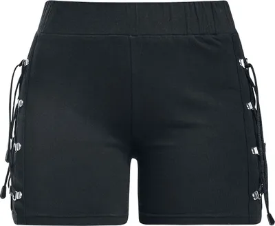 Produktbild von Rock Rebel by EMP Damen schwarze Hotpant mit Schnürungen M
