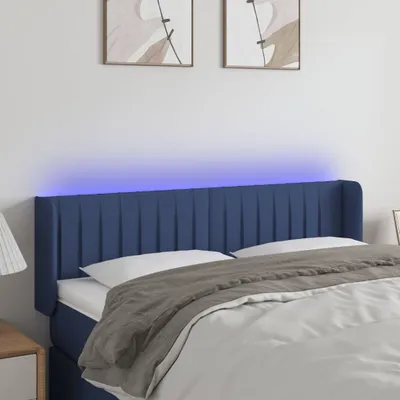 Produktbild von The Living Store LED Kopfteil Blau 147x16x78/88 cm Stoff
