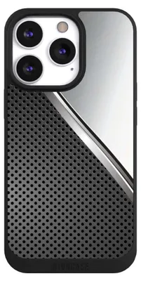 Produktbild von NIVOCASE Handyhülle für Apple iPhone 13 Pro  Hülle NIVOpure Case Schwarz Carbon Metall Stahl