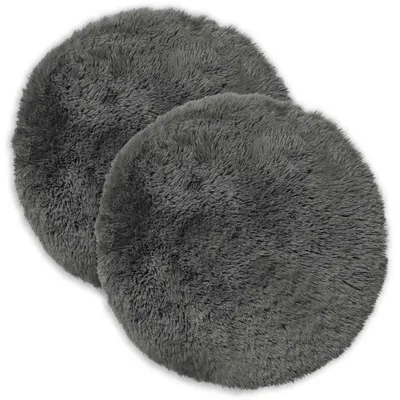 Produktbild von vidaXL Kissenbezug 2 pcs HEERLEN Hellgrau Ø 30 cm PV Fleece